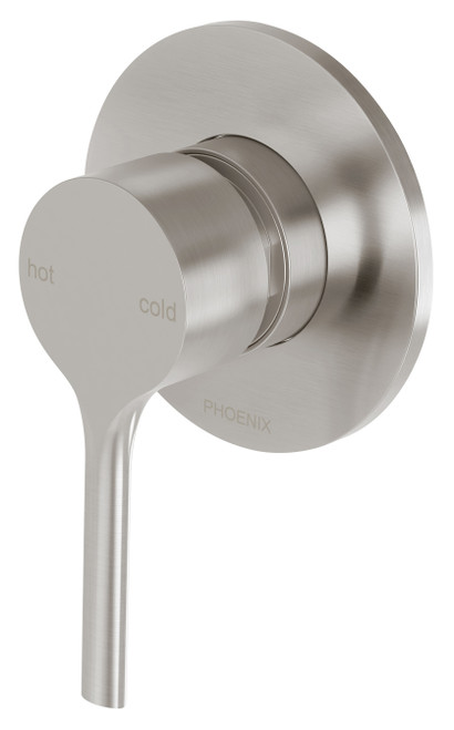 Vivid Slimline Oval SwitchMix Wall Bath or Shower Mixer Fit-Off Kit Brushed Nickel Lead Free [313211]