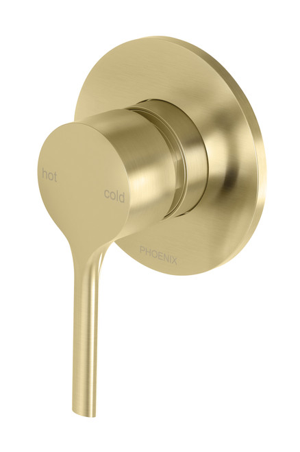 Vivid Slimline Oval SwitchMix Wall Bath or Shower Mixer Fit-Off Kit Brushed Gold Lead Free [313609]