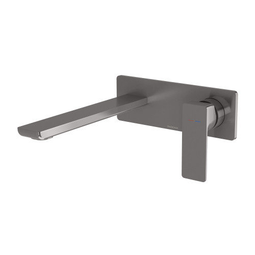 Gloss MKII Wall Bath or Basin Mixer Set 200mm Spout 6Star Brushed Carbon Lead Free [318741]