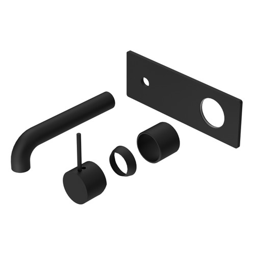 Mecca Wall Basin or Bath Mixer Set Handle Up 160mm (Trim Kit Only) Matte Black [289959]