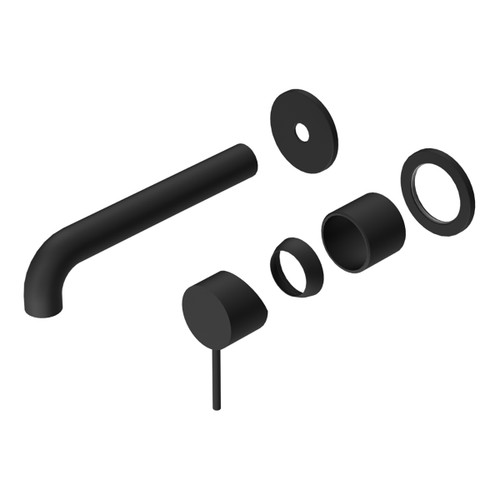 Mecca Wall Basin or Bath Mixer Set Separete Back Plate 185mm (Trim Kit Only) Matte Black [290042]