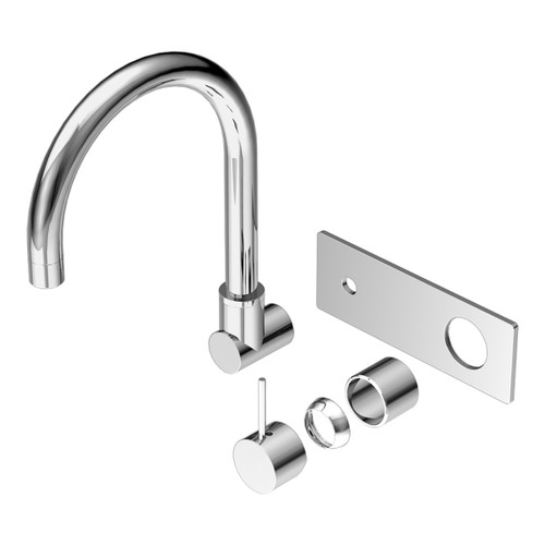 Mecca Wall Basin or Bath Mixer Set Swivel Spout Handle Up (Trim Kit Only) Chrome [289804]