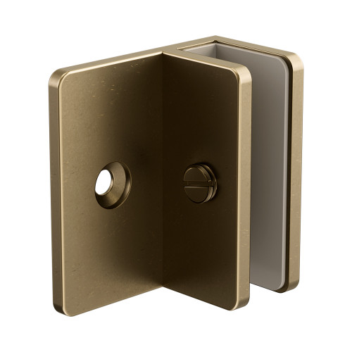Shower F Bracket 10mm Glass Tumbled Antique Brass [338551]