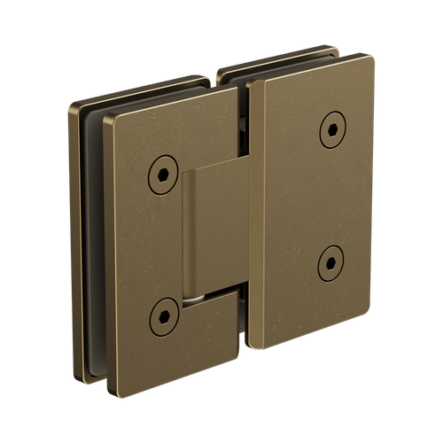 180° Glass to Glass Shower Hinge 10mm Glass Tumbled Antique Brass [338542]