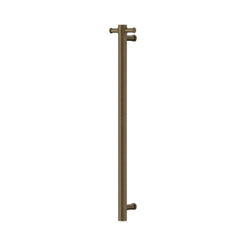 Mecca 12V Single Vertical Heated Towel Rail Tumbled Antique Brass [338423]