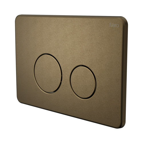 In-Wall Toilet Push Plate Tumbled Antique Brass [338479]