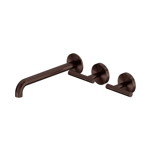 Mecca Lever Wall Basin or Bath Set 220mm Offset Spout Rome Bronze [338402]