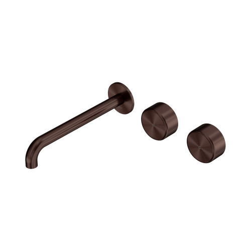 Serenity Wall Basin Set 220mm Offset Spout with Metal Handle Rome Bronze [338472]