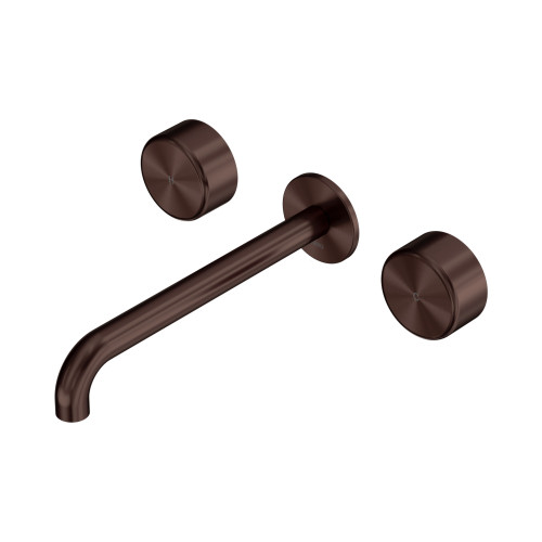 Serenity Wall Basin Set 220mm Spout with Metal Handle Rome Bronze [338413]