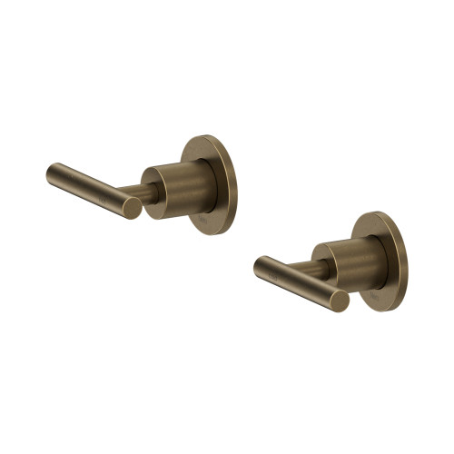Mecca Lever Wall Top Assemblies (Shallow Fit) Tumbled Antique Brass [338535]