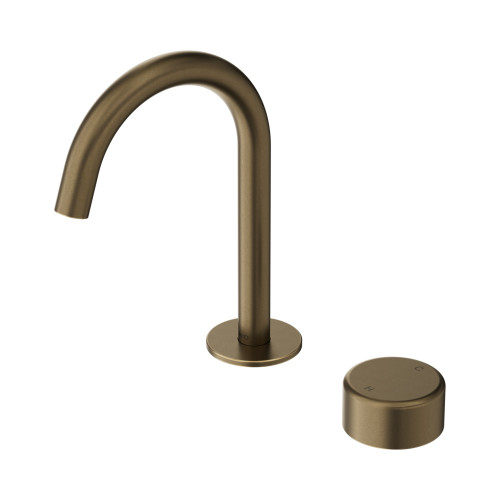 Serenity Progressive Basin Mixer Arc Spout with Metal Handle Tumbled Antique Brass [338448]