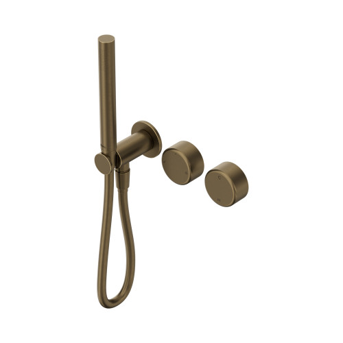 Serenity Progressive Shower System with Metal Handle and Slim Shower Tumbled Antique Brass [338514]
