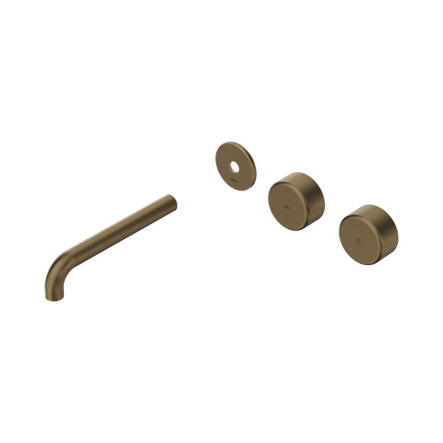 Serenity Wall Basin Set 185mm Offset Spout with Metal Handle Trim Kit (Only) Tumbled Antique Brass [338604]