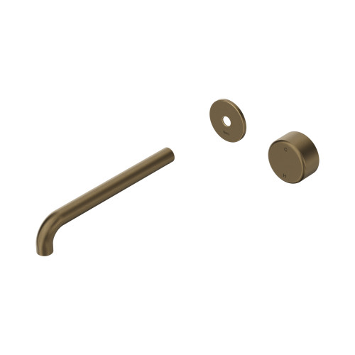 Serenity Progressive Wall Basin Mixer 220mm Spout with Metal Handle Trim Kit (Only) Tumbled Antique Brass [338629]