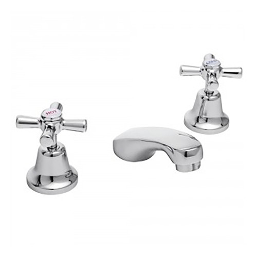 Easyclean Basin Set w/Cast Spout & Handle & Button Chrome 4Star [133303]