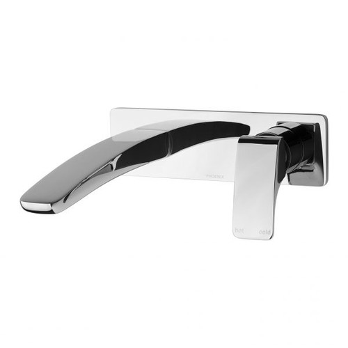 Rush Wall Basin Mixer Set with 180mm Spout 5Star Chrome [128872]