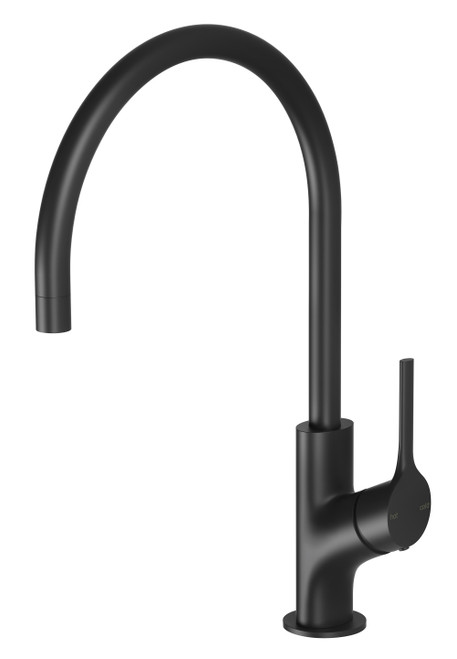 Vivid Slimline Oval Sink Mixer with 220mm Gooseneck Spout 5Star Matte Black [129807]