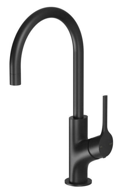 Vivid Slimline Oval Sink Mixer with 160mm Gooseneck Spout 5Star Matte Black [129806]