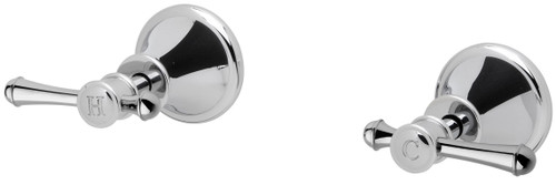 Nostalgia Lever Wall Taps (Top Assemblies) Ceramic Disc 1/4 turn Chrome (Pair) [136369]