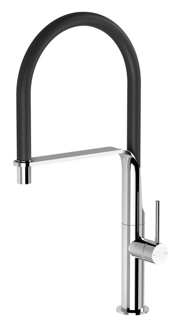 Vido Sink Mixer (Black Flexible Hose) 5Star Chrome [153568]