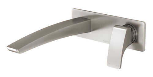 Rush Wall Basin Mixer Set with 180mm Spout 5Star Brushed Nickel [155278]