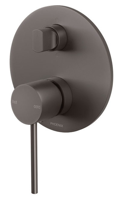 Vivid Slimline Wall Bath & Shower Diverter Mixer Gunmetal [156686]