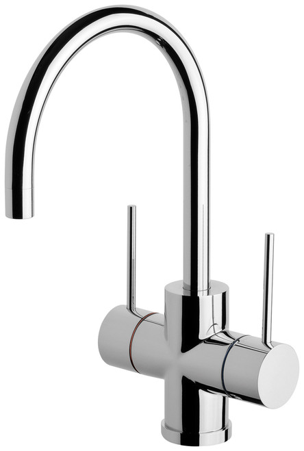 Vivid Slimline Twin Handle Sink Mixer  Gooseneck [158864]