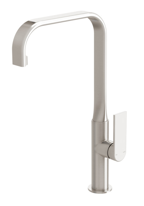 Teel Squareline Sink Mixer (200mm Spout) 5Star Brushed Nickel [166441]