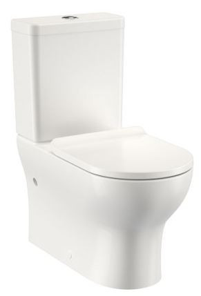 Round Back-to-Wall Close Coupled Bottom Inlet Toilet Suite w/Slimline Seat White 5Star [156787]
