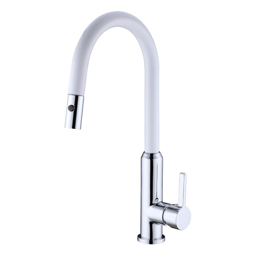 Pearl Sink Mixer with Pull-Out Vegie Spray 6Star White/Chrome [181361]