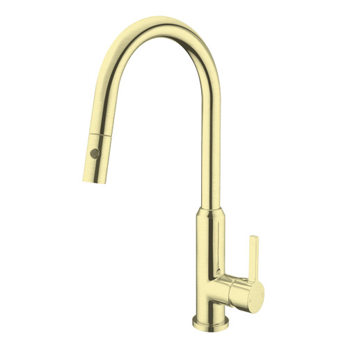 Pearl Sink Mixer wirh Pull-Out Vegie Spray 6Star Brushed Gold [195080]