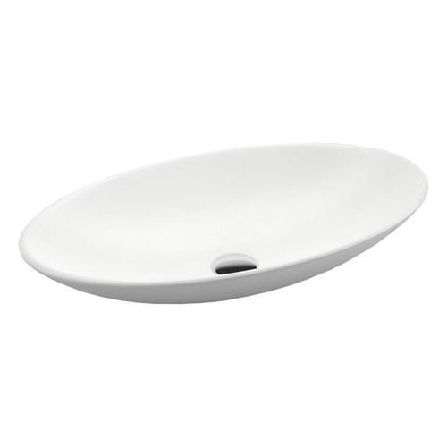 Keeto Ceramic Above Counter Basin 500mm x 350mm x 95mm White 0 Tap Holes [180590]