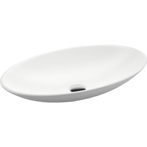 Keeto Ceramic Above Counter Basin 500mm x 350mm x 95mm White No Tap Hole [180590]