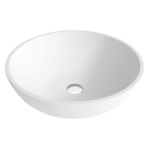 Basin Lexy Cast Stone Above Counter 380mm x 160mm Matte White NTH [180591]