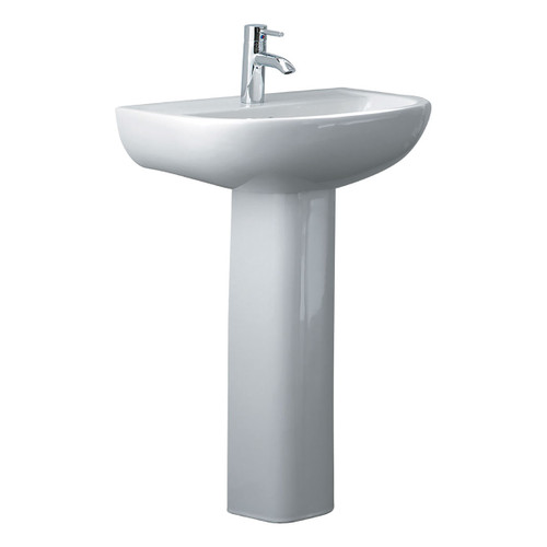 Compact Basin including Pedestal 550mm x 410mm x 820mm White 1 Tap Hole [180751]