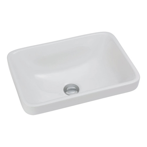 Sarah Semi Inset Basin 440mm x 310mm x 150mm White 0 Tap Holes [180755]