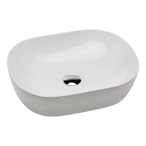 Koko Above Counter Basin White 465mm x 375mm x 115mm with Chrome Pop-Up Waste [191148]