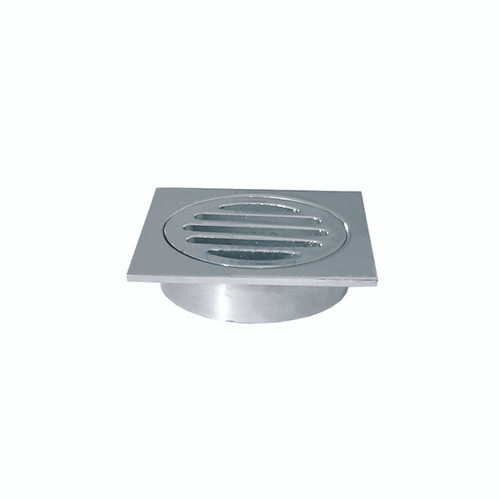 Square Floor Waste 80mm with 25mm tail Chrome [025060]