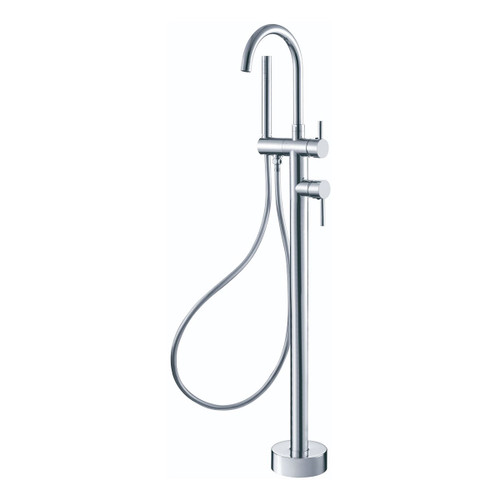Round Bath Mixer Floormount Freestanding with Handshower 3Star Chrome [195182]