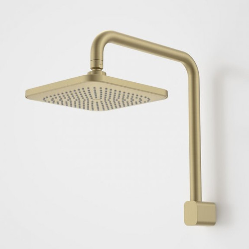 Luna Wall Overhead Shower Square 200mm Brushed Brass 4Star [194628]