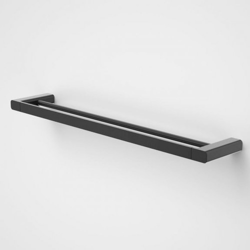 Luna Double Towel Rail 630mm Black [194613]