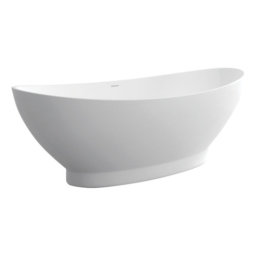 Antonia Freestanding Cast Stone Bath 1550mm Matte White [158171]