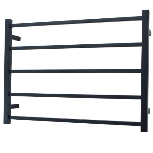 Radiant Australia Heated Square Ladder 750 x 550mm Matt Black Left Hand Wired [135685]