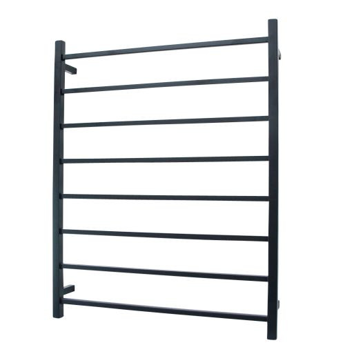 Heated Square Ladder 800mm x 1000mm Matte Black Left Hand Wired [135687]