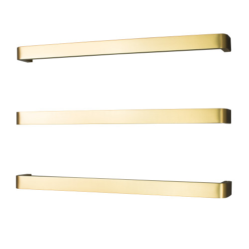 Radiant Australia Single Square Towel Rail with Rounded Ends 650mm Brushed Gold [190568]