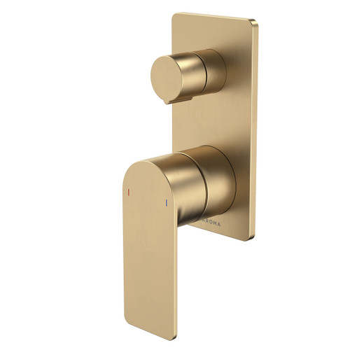 Urbane II Bath/Shower Mixer With Diverter - Rectangular Cover Plate - Brushed Brass - Sales Kit [196245]