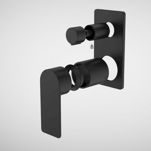 Urbane II Bath/Shower Mixer With Diverter Trim Kit - Rectangular Cover Plate - Matte Black [196258]