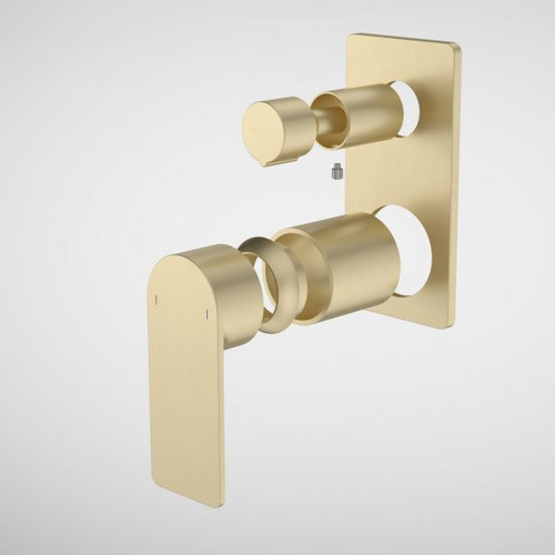 Urbane II Bath/Shower Mixer With Diverter Trim Kit - Rectangular Cover Plate - Brushed Brass [196259]