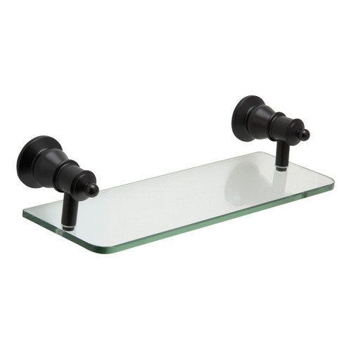 Lillian Matte Black Glass Shelf 300mm [166684]