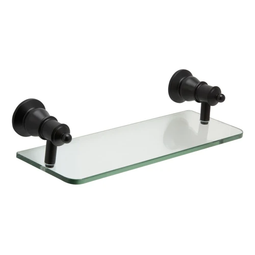 Lillian Matte Black Glass Shelf 300mm [166684]